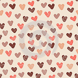 Love hearts seamless pattern