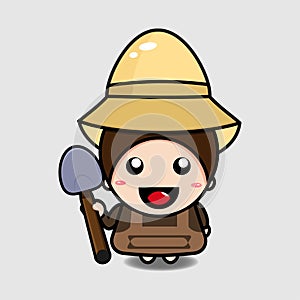 CUTE FARMER CHARACTER WITH SIMPLE CONCEPT