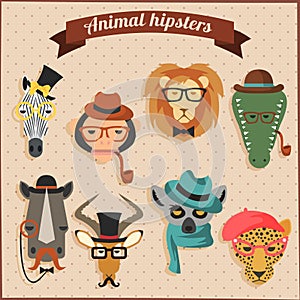 Cute fashion Hipster African Animals