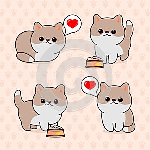 cute fat cat mascot vector illustration