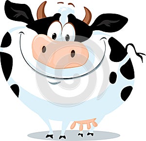 The Cute Fat Cow Farm Animal Vector Cartoon Illustration