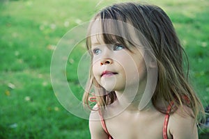 Cute female toddler outdoors