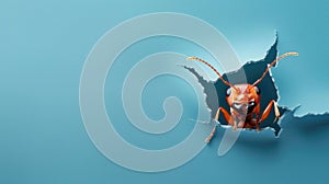 cute fireant peeking through a hole