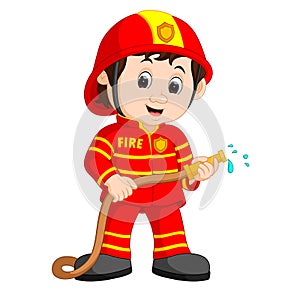 Cute fireman cartoon photo