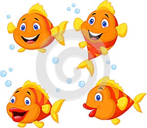 Cute fish cartoon collection set