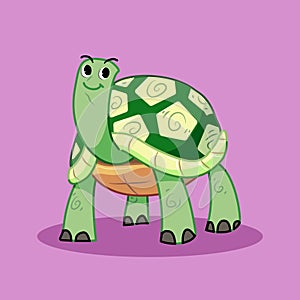 Cute flat design turtle illustration.