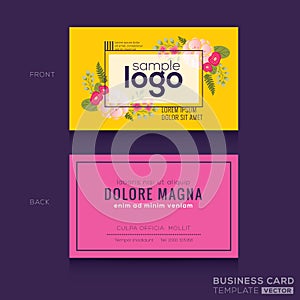 Cute Floral pattern Business card name card design