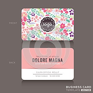 Cute Floral pattern Business card name card design