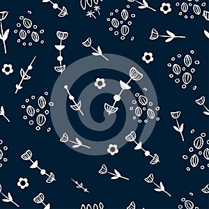 Cute Floral pattern of small flowers. Ditsy print. Seamless vector texture. Elegant template for fashion prints. Very