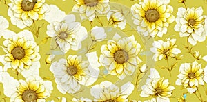 Cute floral pattern in the small flowers. Seamless vector texture. Elegant template for fashion prints, bright tone background