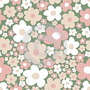 Cute floral pattern with wonderful white and pink flowers