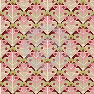 Cute floral seamless vector pattern in autumn colors in Scandinavian style for fabric, wallpaper, scrapbooking projects