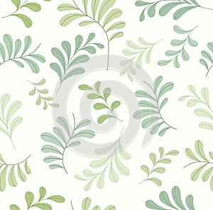 Cute Floral Stylish Seamless Pattern. Vector Doodle Leaf background. Fabric Ornament texture.