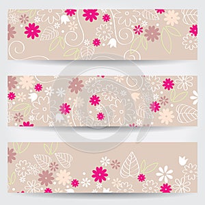 Cute floral web banners