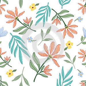 cute flower abstract seamless pattern-01