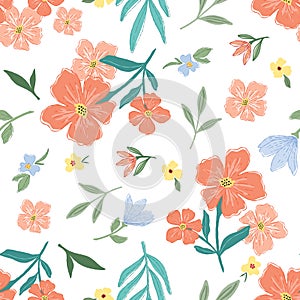 cute flower abstract seamless pattern 03