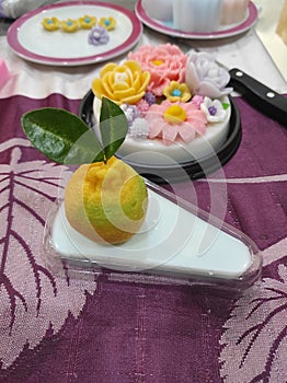 Cute flower of Coconut milk jelly cake
