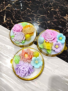 Cute flower of Coconut milk jelly cake