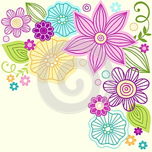 Cute Flower Doodle Vector Design