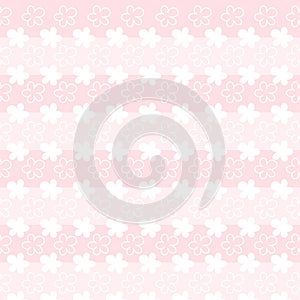 Cute flower pattern. Pink flower on white background