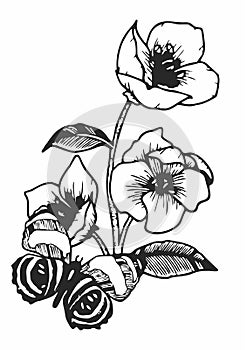 cute flower rose print vector art