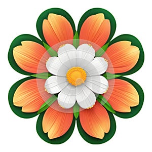 cute flower on a white background. AI-Generated.