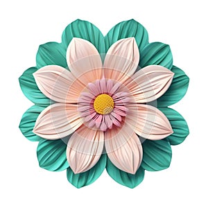 cute flower on a white background. AI-Generated.