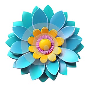 cute flower on a white background. AI-Generated.