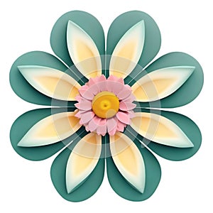 cute flower on a white background. AI-Generated.