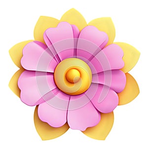 cute flower on a white background. AI-Generated.