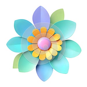 cute flower on a white background. AI-Generated.