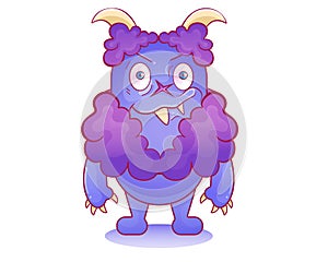 Cute and fluffly vector illustration of a monster
