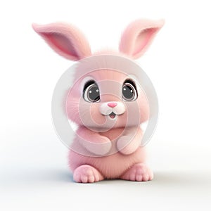 Cute fluffy bunny. Easter Concept. Realistic illustration