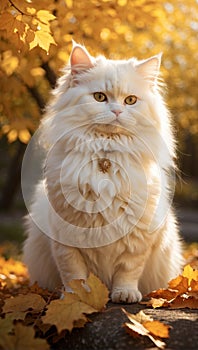 A cute fluffy persian cat pet