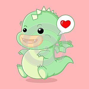cute flying dragon mascot vector illustration
