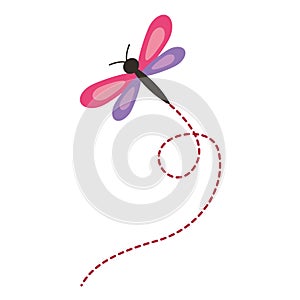 Cute flying dragonfly natural animal