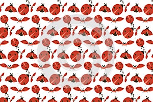 cute flying love bugs seamless pattern background