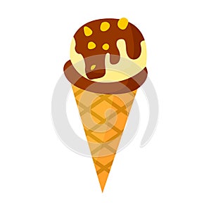 Cute food of ice cream on cartoon version