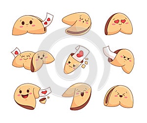 Cute fortune cookies characters. Closed Chinese