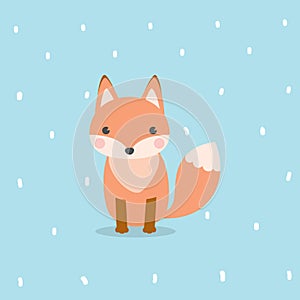 Cute fox cartoon character.