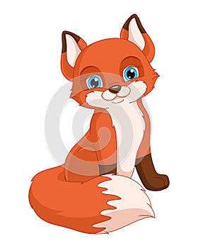 Cute fox cartoon vector illustration