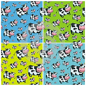 Cute friendly cow pattern set 4