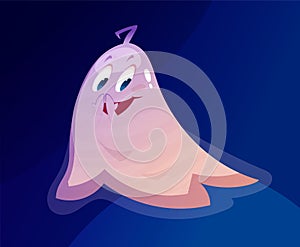 Cute friendly ghost vector