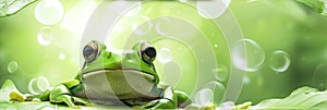 cute frog background Adorable Amphibian Backdrop