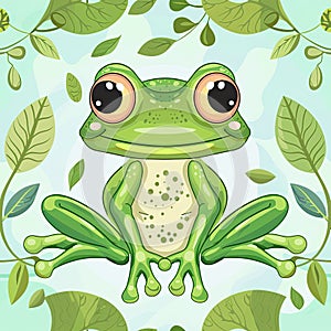 cute frog background Adorable Amphibian Backdrop