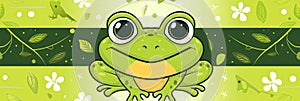 cute frog background Adorable Amphibian Backdrop