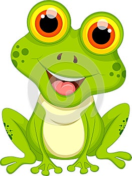 Cute frog cartoon sitting