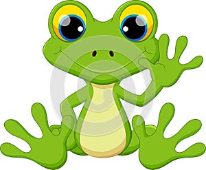 Cute frog cartoon sitting