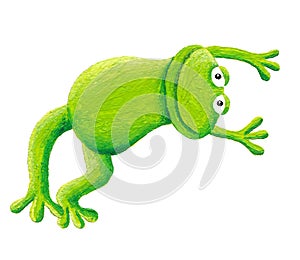 Cute frog jumping