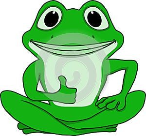 Cute Frog showing a thumbs up gesture.